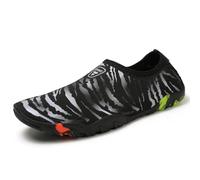 MiaZane Femmes Hommes Sport Eau Pieds Nus Chaussures Séchage Rapide Aqua Sneakers pour Trail Running Natation Plongée Surf Aqua Piscine Plage Marche Yoga,Blackwhite,46 EU
