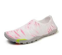 MiaZane Femmes Hommes Sport Eau Pieds Nus Chaussures Séchage Rapide Aqua Sneakers pour Trail Running Natation Plongée Surf Aqua Piscine Plage Marche Yoga,Whitered,35 EU