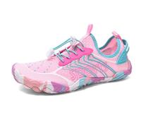 MiaZane Pieds Nus Chaussures D Eau Femmes Hommes Séchage Rapide Lacet Nager Plage Aqua Sneakers Aquagym Entraîneurs Sport Plongée Chaussures pour Surf Course Conduite,Rose,36 EU
