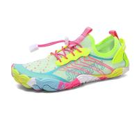 MiaZane Pieds Nus Chaussures D Eau Femmes Hommes Séchage Rapide Lacet Nager Plage Aqua Sneakers Aquagym Entraîneurs Sport Plongée Chaussures pour Surf Course Conduite,Neongreen,45 EU