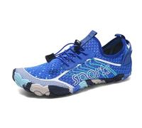 MiaZane Pieds Nus Chaussures D Eau Femmes Hommes Séchage Rapide Lacet Nager Plage Aqua Sneakers Aquagym Entraîneurs Sport Plongée Chaussures pour Surf Course Conduite,Bleu,42 EU