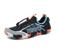 MiaZane Pieds Nus Chaussures D Eau Femmes Hommes Séchage Rapide Lacet Nager Plage Aqua Sneakers Aquagym Entraîneurs Sport Plongée Chaussures pour Surf Course Conduite,Blackorange,42 EU