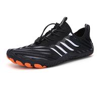 MiaZane Pieds Nus Chaussures Hommes Femmes Eau Plage Nager Chaussures Séchage Rapide Maille Aqua Sneakers Courir Entraîneurs Plongée Ajustable Bande,A3 Black,43 EU