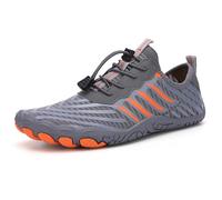 MiaZane Pieds Nus Chaussures Hommes Femmes Eau Plage Nager Chaussures Séchage Rapide Maille Aqua Sneakers Courir Entraîneurs Plongée Ajustable Bande,A3 Gray,41 EU