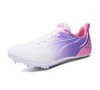 MiaZane Pointes d'Athlétisme Professionnelles Homme Femme Légères Respirantes Crampons de Course avec Design de Performance Élégant pour Sprint Demi-Fond et Saut en Hauteur,Rose,41 EU