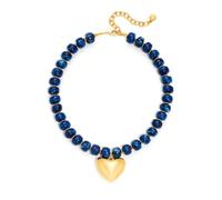 MIAZQ Collier ras du cou en forme de cœur pour femme, collier ras du cou en résine colorée, pendentif en forme de cœur bouffant plaqué or 14 carats, bijou tendance en acrylique pour l'été