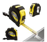 MIB Mètre ruban de poche 3 m, mètre ruban avec crochet d'extrémité magnétique et clip de ceinture, avec dispositif de blocage et retour, mètre ruban robuste avec échelle des 2 côtés, largeur de bande