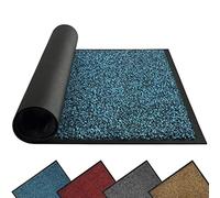Mibao - Paillasson Anti-saleté pour intérieur et extérieur - Lavable - Très résistant - Antidérapant - Tapis d'entrée - Grattoir à Chaussures - Super Absorbant - 58 x 120 cm - Bleu et Noir