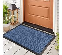 Mibao Paillasson d'entrée, Robuste et Durable, pour extérieur, intérieur, imperméable, Super Absorbant, pour entrée, terrasse, Porche, 61 x 91,4 cm, Bleu