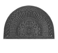 Mibao Paillasson extérieur et intérieur, 61 x 91,4 cm, Demi-Rond, antidérapant, Anti-saleté, pour Porte d'entrée, Porte arrière, grattoir à Chaussures, Gris