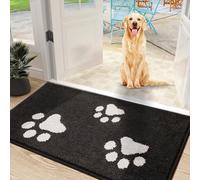 Mibao Tapis d'entrée intérieur Chien - Absorbant et Lavable - paillasson | Super Absorbant 2.0 - paillasson intérieur avec pattes de chien 60x90cm - tapis d'entrée doux pour le couloir