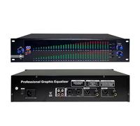 MiBoce Égaliseur Graphique 31 Bandes, Égaliseur Audio Numérique, Réglage Stéréo des Aigus Médiums, avec Lumière du Spectre LED, 10 Effets Prédéfinis, pour Studio D'enregistrement