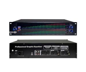 MiBoce Égaliseur Graphique 31 Bandes, Égaliseur Audio Numérique, Réglage Stéréo des Aigus Médiums, avec Lumière du Spectre LED, 10 Effets Prédéfinis, pour Studio D'enregistrement