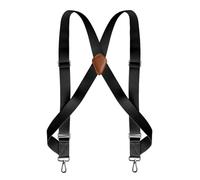 MIBSH Bretelles Suspender Bretelles Camionneur pour Hommes Travail Robuste 3,5 Cm De Large X-Back avec 2 Crochets Latéraux Clips Élastiques Réglables Grand Pantalon Bretelles Noir
