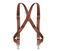 MIBSH Bretelles Suspender Bretelles De Camionneur pour Hommes De Travail Robuste 3,5 Cm De Large X-Back avec 2 Crochets Latéraux Clips Élastiques Réglables Grand Pantalon Bretelles Camel