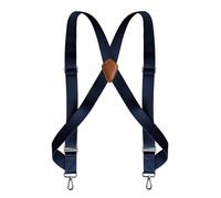 MIBSH Bretelles Suspender Bretelles De Camionneur pour Hommes Travail Robuste 3,5 Cm De Large X-Back avec 2 Crochets Latéraux Clips Élastiques Réglables Big Tall Pantalon Bretelles Navyblue