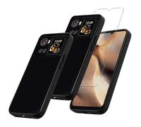MIBZOR 2 en 1 Coque Compatible avec Cubot X100 (6.88"), 1 Housse et 1 Pièces Verre trempé écran Film Protecteur, Noir Souple Silicone Étui Bumper TPU Case Cover