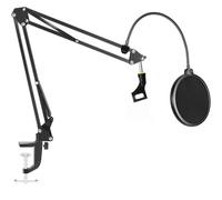 mic arm parts, Kit de bras de perche de microphone, support de ciseaux avec clip de micro, filtre anti-pop, compatible avec Blue Yeti, Snowball, etc.,for singing