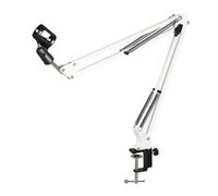 mic arm parts, Support réglable de bureau for Microphone, bras de Suspension, ciseaux avec montage à Clip,for singing(White)