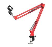 mic arm parts, Support réglable de bureau for Microphone, bras de Suspension, ciseaux avec montage à Clip,for singing(Red)