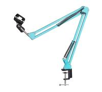 mic arm parts, Support réglable de bureau for Microphone, bras de Suspension, ciseaux avec montage à Clip,for singing(Blue)