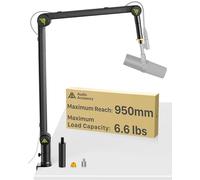 Mic Boom Arm (Design for Heavy Mic) 6.6lbs Load Capacity, 950mm Reach, Gear Lock Design, Suspension Scissor Microphone Stand Desk Mount for Shure SM7B MV7, Blue Yeti, Rode PodMic