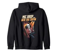 Mic Drop The Coffin Drôle de Squelette Comédie Night Love Sweat à Capuche