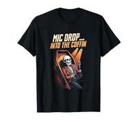 Mic Drop The Coffin Drôle de Squelette Comédie Night Love T-Shirt