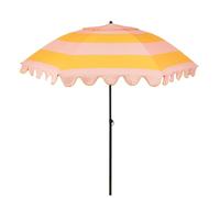 Mica Decoration Parasol inclinable avec motif à rayures, 238 x Ø 195 cm, protection solaire pour jardin ou balcon, polyester, acier, rose, orange