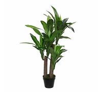 MICA Decorations 1026439 Dracaena en Pot Vert - H110 x D60 cm Plante en Plastique, Caoutchouc, Vert, 60 x 60 x 110 cm