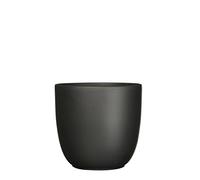 MICA Decorations 144279 Tusca Cache-Pot en céramique pour intérieur, Céramique, Noir Mat, 25 x 25 x 23 cm
