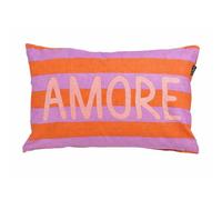 MICA Decorations Amore Coussin décoratif - Coussin avec taie d'oreiller - Coussin décoratif - 55 x 35 x 10 cm - Coton, Lin, Polyester - Orange, Violet, Rose