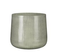 MICA Decorations Benson Pot de Fleurs - H24 x Ø26 cm - Métal - Gris Clair