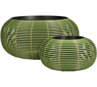 Mica Decorations Bol Cesena - 58x58x28 cm - Plastique - Vert - Set de 2