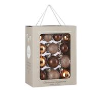 MICA Decorations Boules de Noël - 26 pièces - Ø7 cm - Verre - Marron
