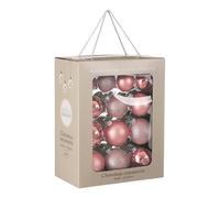 MICA Decorations Boules de Noël - 26 pièces - Ø7 cm - Verre - Rose