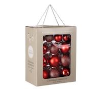 MICA Decorations Boules de Noël - 26 pièces - Ø7 cm - Verre - Rouge