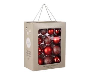 MICA Decorations Boules de Noël - 26 pièces - Ø7 cm - Verre - Rouge