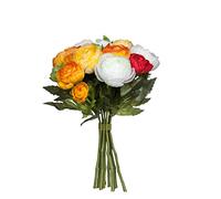 MICA Decorations Bouquet Artificiel de renoncules - H22 cm - Orange