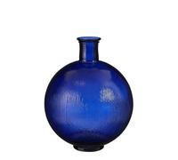 Mica Decorations Bouteille de verre Firenza - H42 x Ø34 cm - Verre recyclé - Bleu foncé