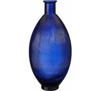 Mica Decorations Bouteille de verre Firenza - H59 x Ø29 cm - Verre recyclé - Bleu foncé