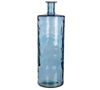 Mica Decorations Bouteille de verre Guan - H75 x Ø25 cm - Verre recyclé - Bleu