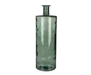 MICA Decorations Bouteille en Verre recy uan - Vert - H 75 x Ø 25 cm