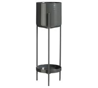 Mica Decorations Colyn Pot de Fleurs sur Pieds - Pot de Fleurs - Pot de Fleur Intérieur ou Extérieur - Support pour Plantes en Fer - Pot Plante H60 x Ø19 cm - Noir