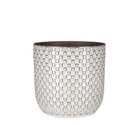 Mica Decorations Daan Pot de Fleurs - H20,5 x Ø21,5 cm - Blanc
