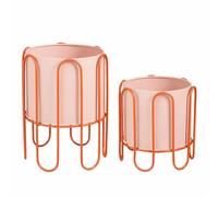 MICA Decorations Dione Lot de 2 Supports pour Plantes d'intérieur en Fer Rose