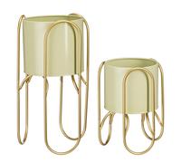 Mica Decorations Donau Cache-pot sur Pied - Lot de 2 - Métal - H45 x Ø23 cm - Ve