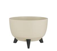 MICA Decorations Doppio Support Plante - 18,5 x Ø33 cm - Jardiniere Exterieur Grande Taille - Jardiniere sur Pieds - Plastique Recyclé - Beige
