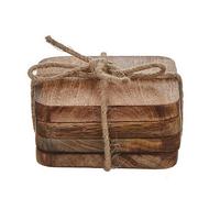 Mica Decorations Duko Dessous de verre en bois 4 unités Marron One Size