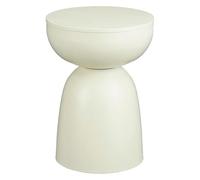 Mica Decorations Elliot Table d’Appoint Ronde H45 x Ø32 cm - Table Basse Compacte pour Salon ou Chambre - Table de Nuit Moderne en Métal Thermolaqué - Blanc Cassé